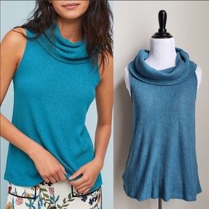 Anthropologie Vanessa Virginia Teal Cowl Neck Top
